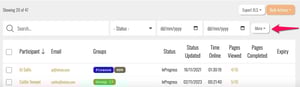 New More filter button on the Course Report page